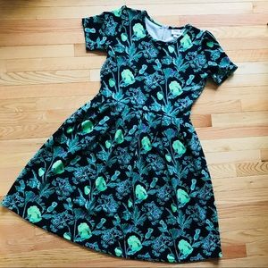 lularoe black floral print amelia dress
